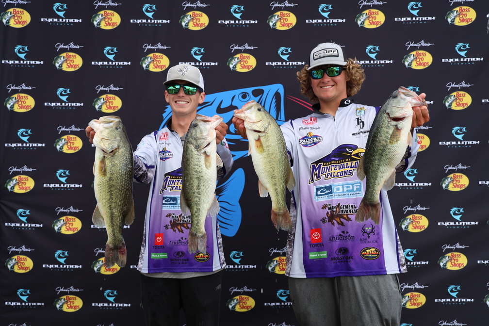 Plueger & Wright From Top Ranked Montevallo Take Day 1 Lead at Pickwick  Slam presented by Evolution Fishing - Collegiate Bass Championship
